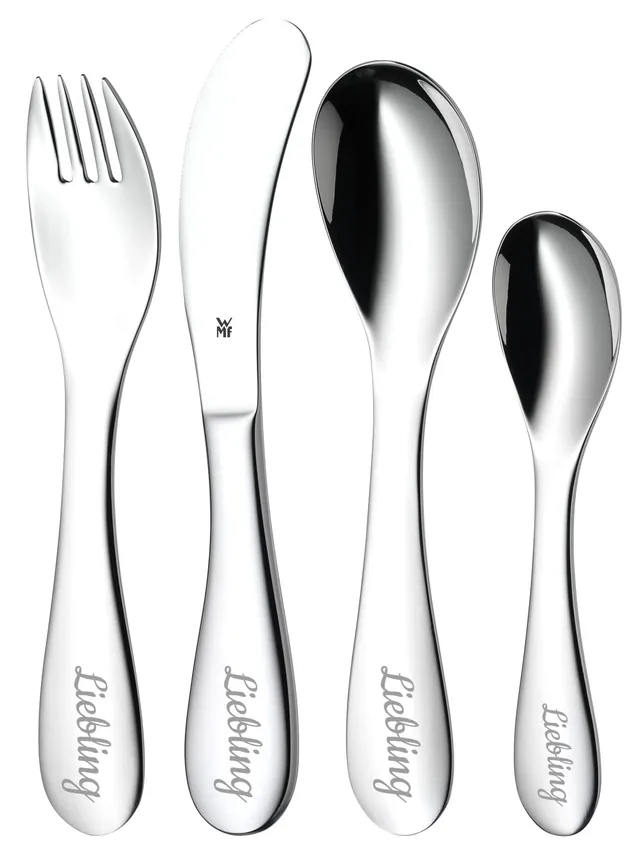 wmf-knuddel-kinderbesteck-4-teilig-mit-namensgravur-personalisiertes-cromargan-e image 1