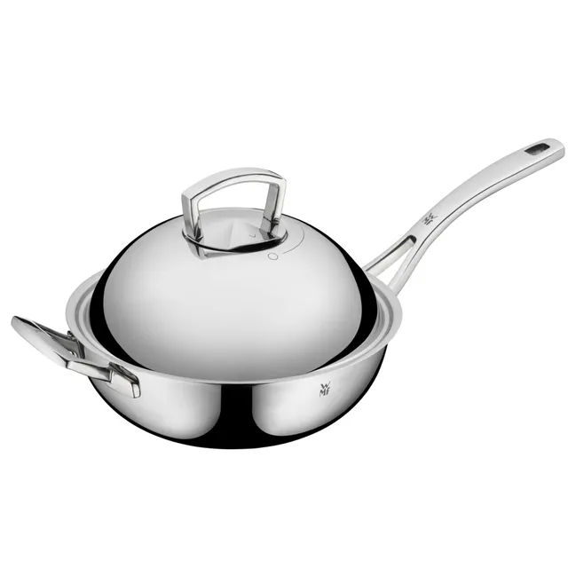 wmf-multiply-wokpfanne-induktion-28-cm-unbeschichtet-wok-mit-metalldeckel-und-wr image 1