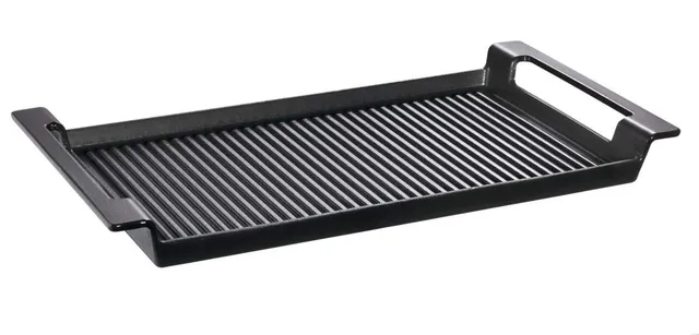 schulte-ufer-rustika-grillplatte-44-x-24-cm-emailliertes-gusseisen-schwarz-mit-g image 1