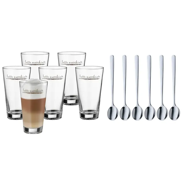 wmf-clever-more-latte-macchiato-gl-ser-set-12-teilig-6-gl-ser-280-ml-mit-l-ffel- image 1