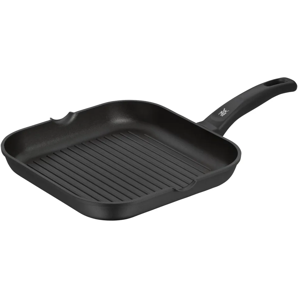 wmf-grillpfanne-27-x-27-cm-mit-ausguss-gerillte-steakpfanne-aus-beschichtetem-al image 1