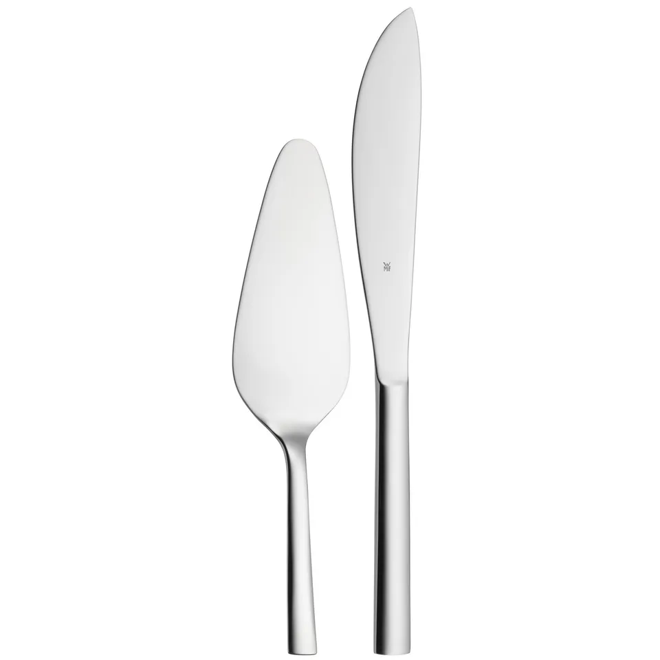 wmf-nuova-kuchenbesteck-set-2-teilig-tortenmesser-28-cm-und-tortenheber-23-cm-cr image 1