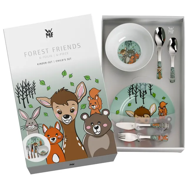 wmf-waldfreunde-kindergeschirr-set-6-teilig-mit-kinderbesteck-ab-3-jahren-cromar image 1