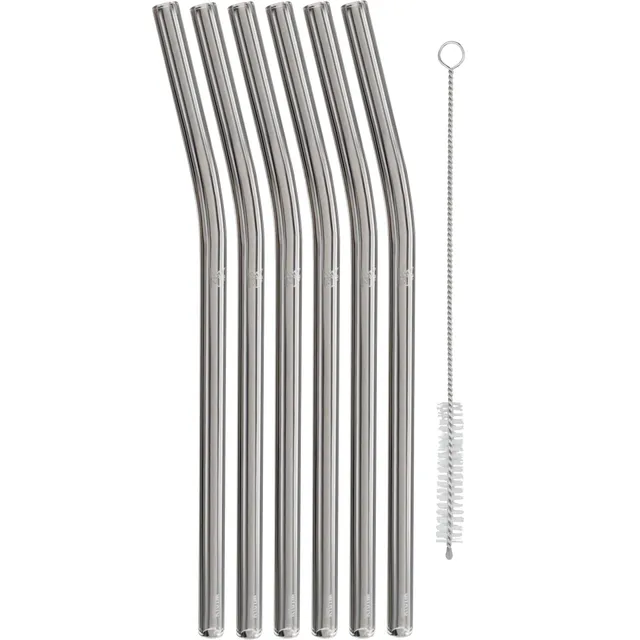wmf-baric-glasstrohhalm-set-7-teilig-6-gebogene-wiederverwendbare-trinkhalme-23- image 1