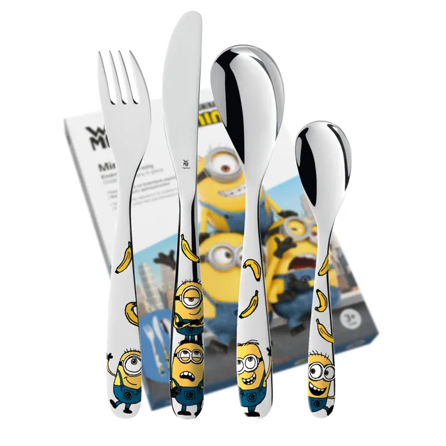 wmf-minions-kinderbesteck-4-teilig-mit-namensgravur-cromargan-edelstahl-18-10-f- image 1