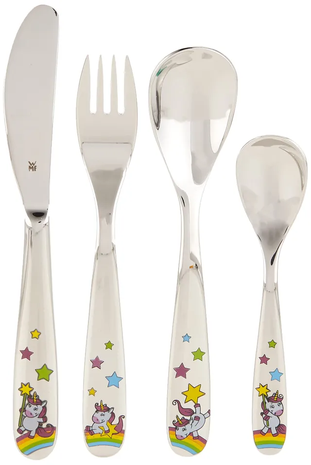 wmf-einhorn-kinderbesteck-set-4-teilig-kinderbesteck-edelstahl-cromargan-poliert image 1