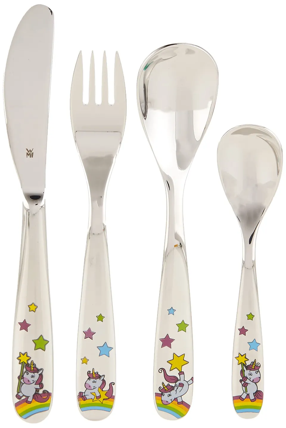 wmf-einhorn-kinderbesteck-set-4-teilig-kinderbesteck-edelstahl-cromargan-poliert image 1