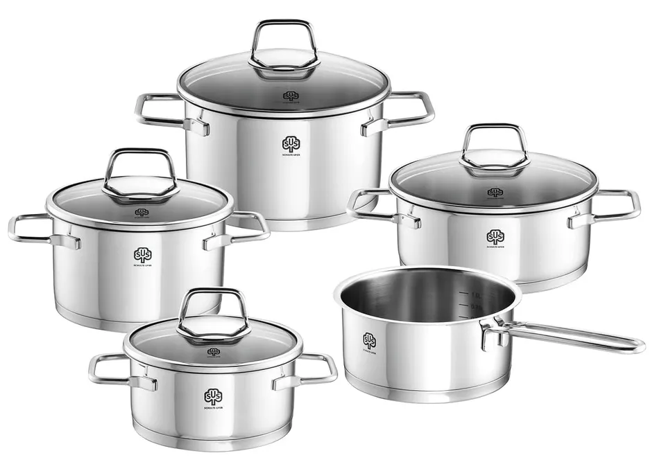 schulte-ufer-topfset-maxi-wega-5-teilig-set1046-edelstahl-hochglanzpoliert-induk image 1