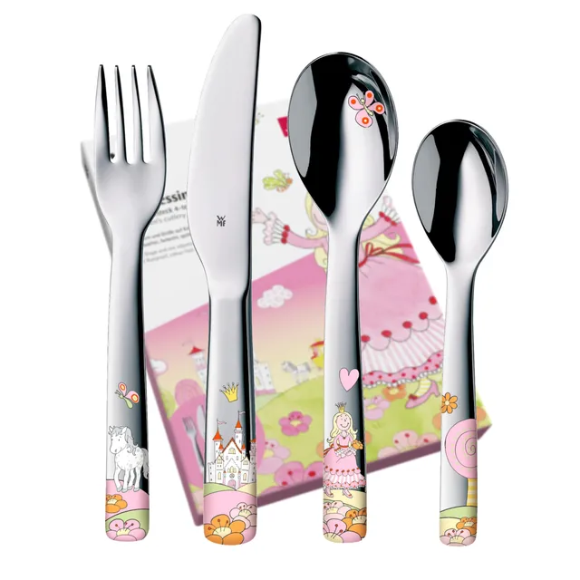 wmf-prinzessin-anneli-kinderbesteck-mit-namensgravur-4-teilig-personalisiertes-e image 1