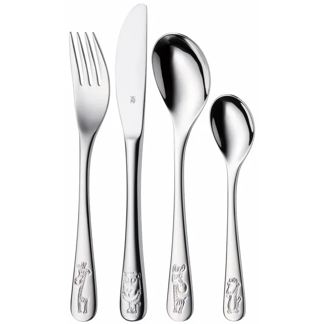 wmf-safari-kinderbesteck-set-4-teilig-cromargan-edelstahl-poliert-kinderbesteck- image 1