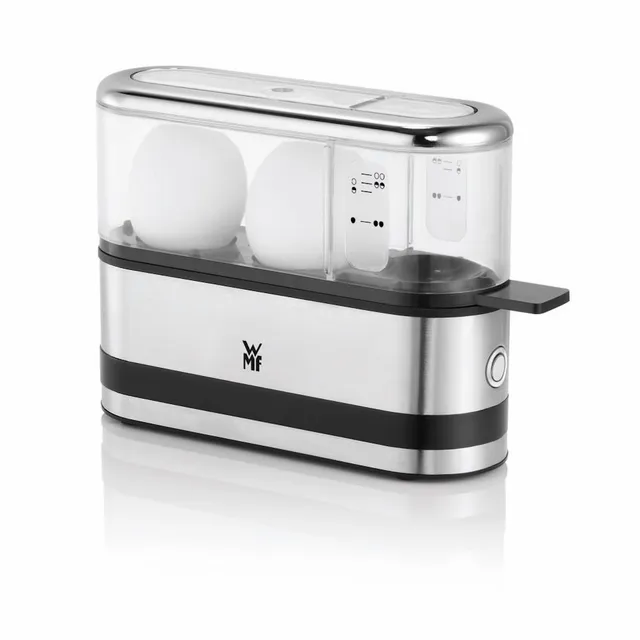 wmf-k-chenminis-eierkocher-f-r-1-2-eier-cromargan-edelstahl-matt-250-w-mit-messb image 1