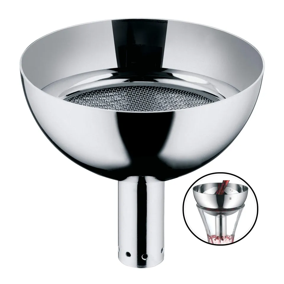 wmf-vino-dekantiertrichter-9-cm-mit-feinen-l-chern-und-sieb-cromargan-edelstahl- image 1