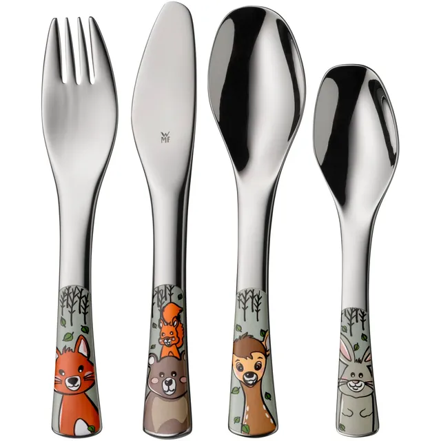 wmf-waldfreunde-kinderbesteck-set-4-teilig-waldmotive-cromargan-edelstahl-18-10- image 1
