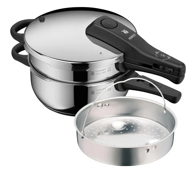wmf-perfect-schnellkochtopf-set-3-teilig-dampfkochtopf-4-5-l-schnellbratpfanne-3 image 1