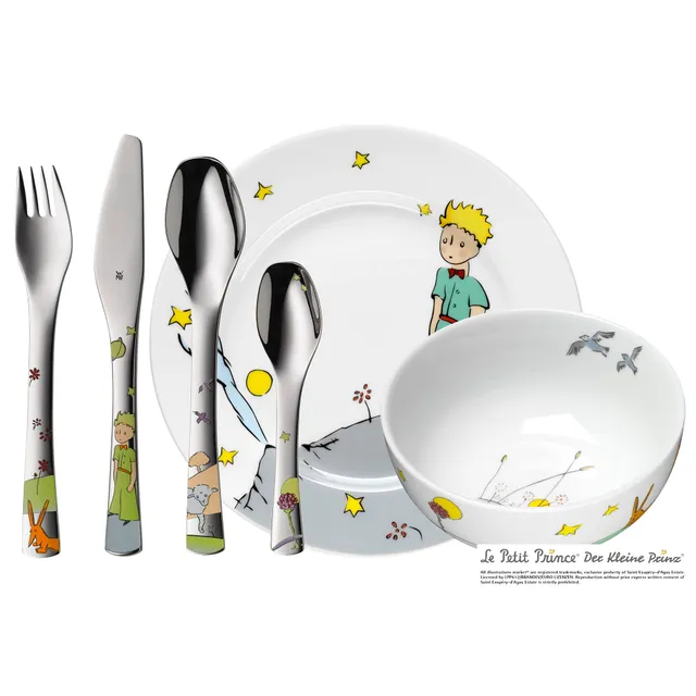 wmf-der-kleine-prinz-kinder-geschirrset-6-teilig-kinderbesteck-kindergeschirr-ab image 1