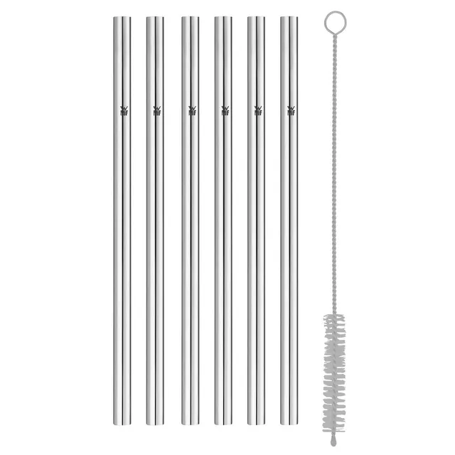 wmf-baric-metall-strohhalm-set-7-teilig-6-wiederverwendbare-edelstahl-trinkhalme image 1