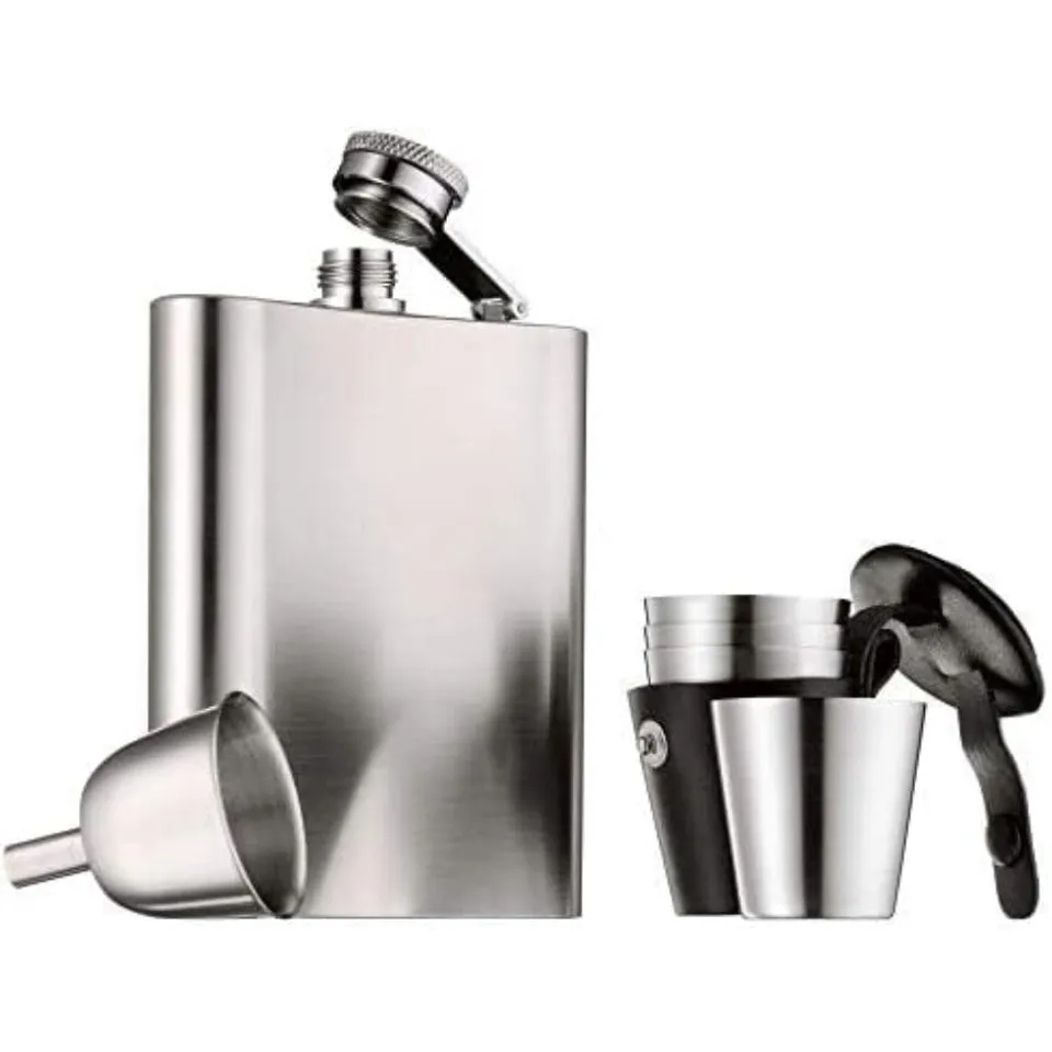 wmf-manhattan-flachmann-set-6-teilig-flachmann-200-ml-mit-trichter-und-4-schnaps image 1
