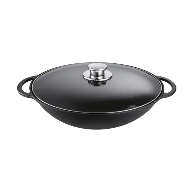 schulte-ufer-rustika-1662-36-s-wok-36-cm-emailliertes-gusseisen-schwarz-induktio image 1