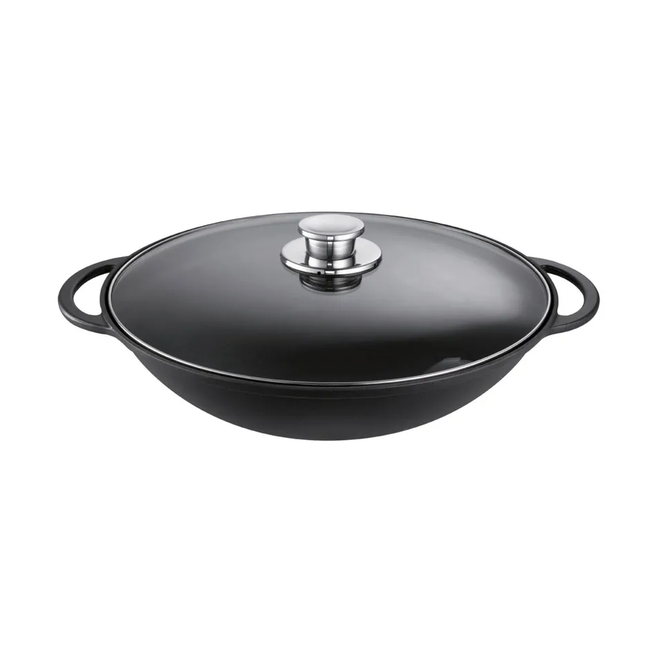 schulte-ufer-rustika-1662-36-s-wok-36-cm-emailliertes-gusseisen-schwarz-induktio image 1