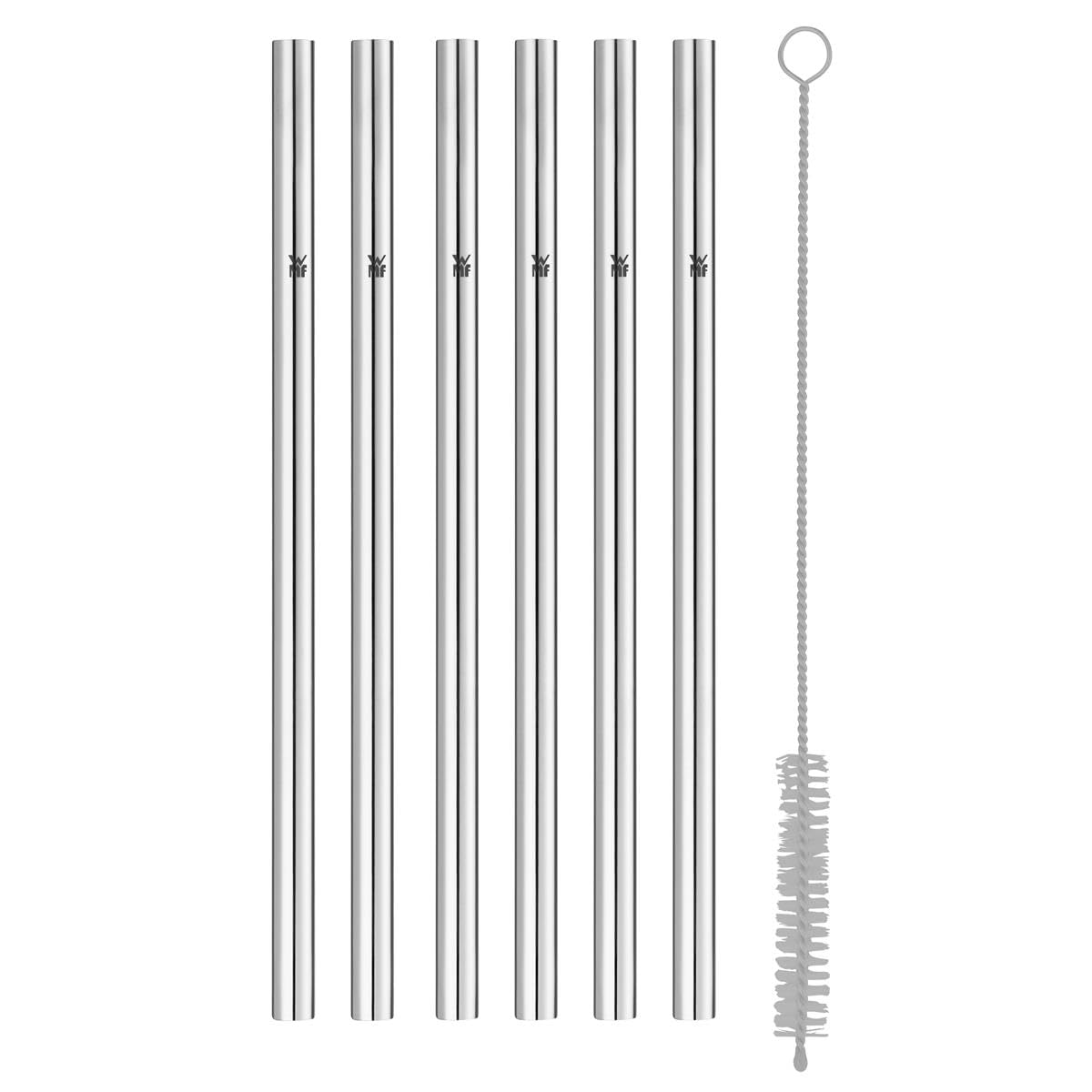 wmf-baric-metall-strohhalm-set-7-teilig-6-wiederverwendbare-edelstahl-trinkhalme image 1