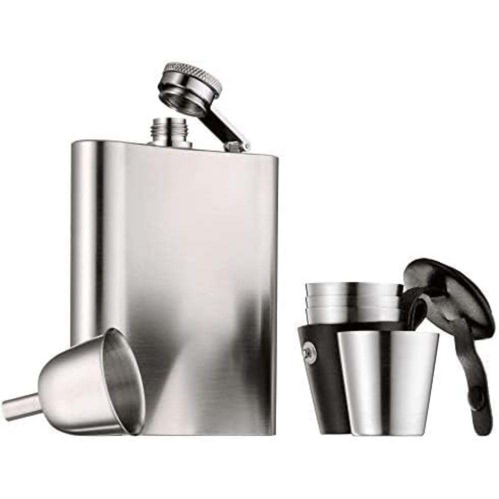 wmf-manhattan-flachmann-set-6-teilig-flachmann-200-ml-mit-trichter-und-4-schnaps image 1