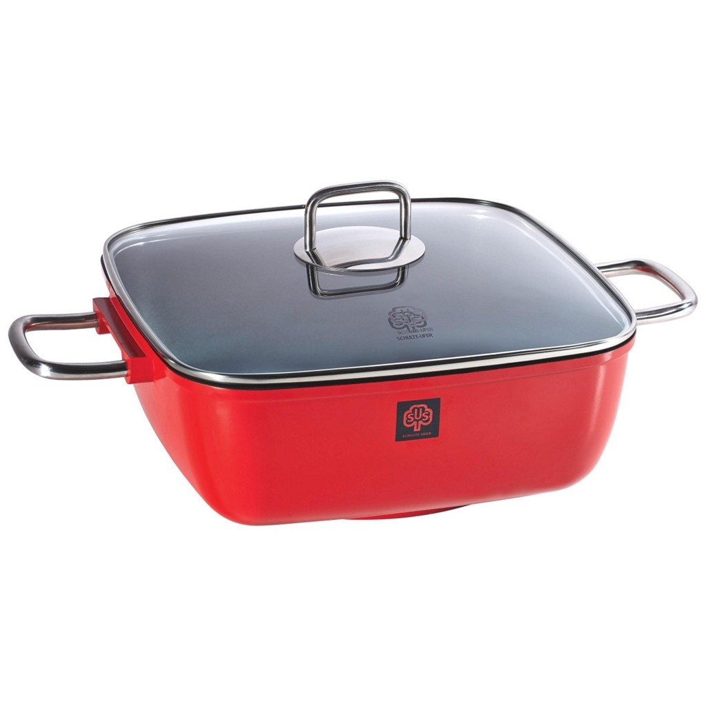 schulte-ufer-schmortopf-gloria-eckig-28-x-28-cm-mit-edelstahl-isoliergriffen-ind image 1