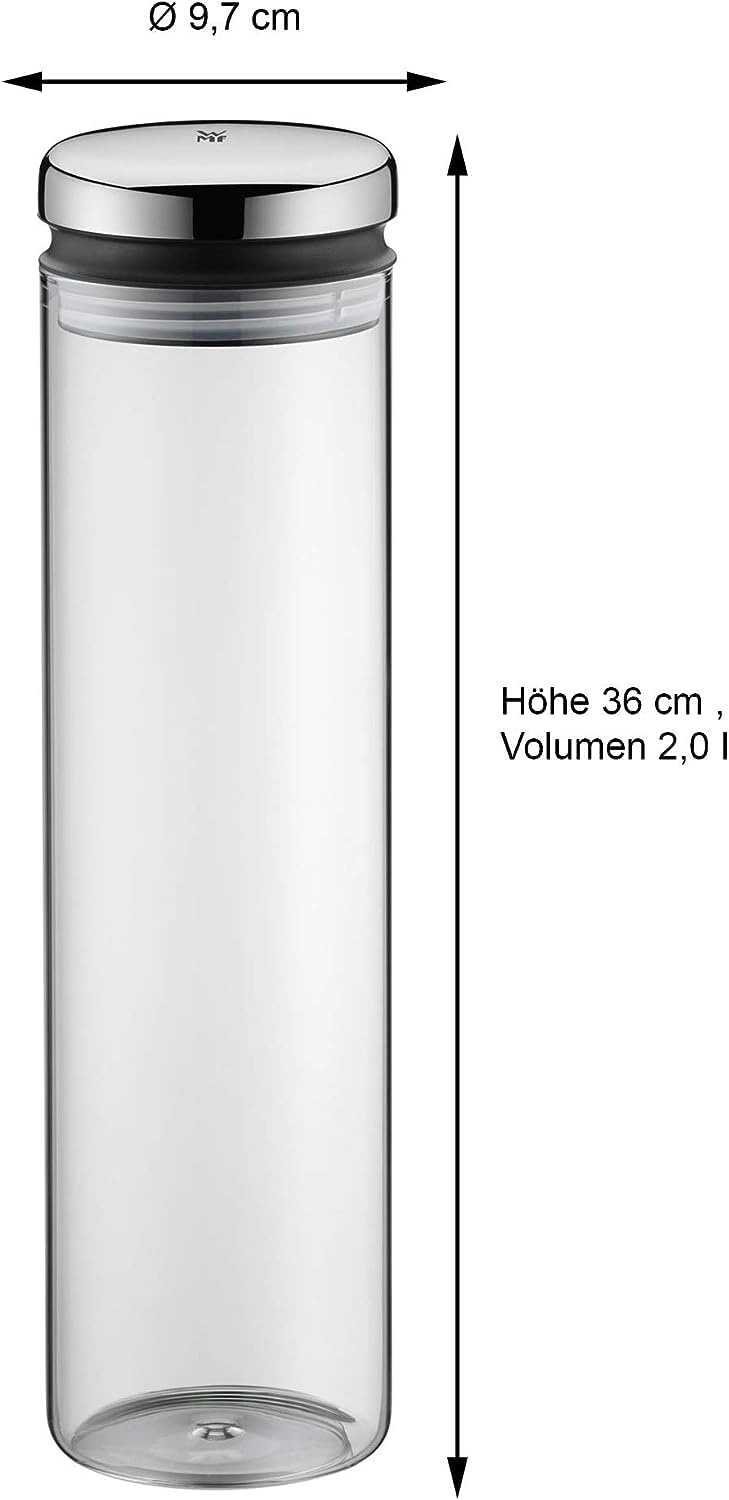 wmf-depot-vorratsdose-glas-2-l-h-he-36-cm-vorratsglas-mit-aromadichtem-deckel-cr image 2