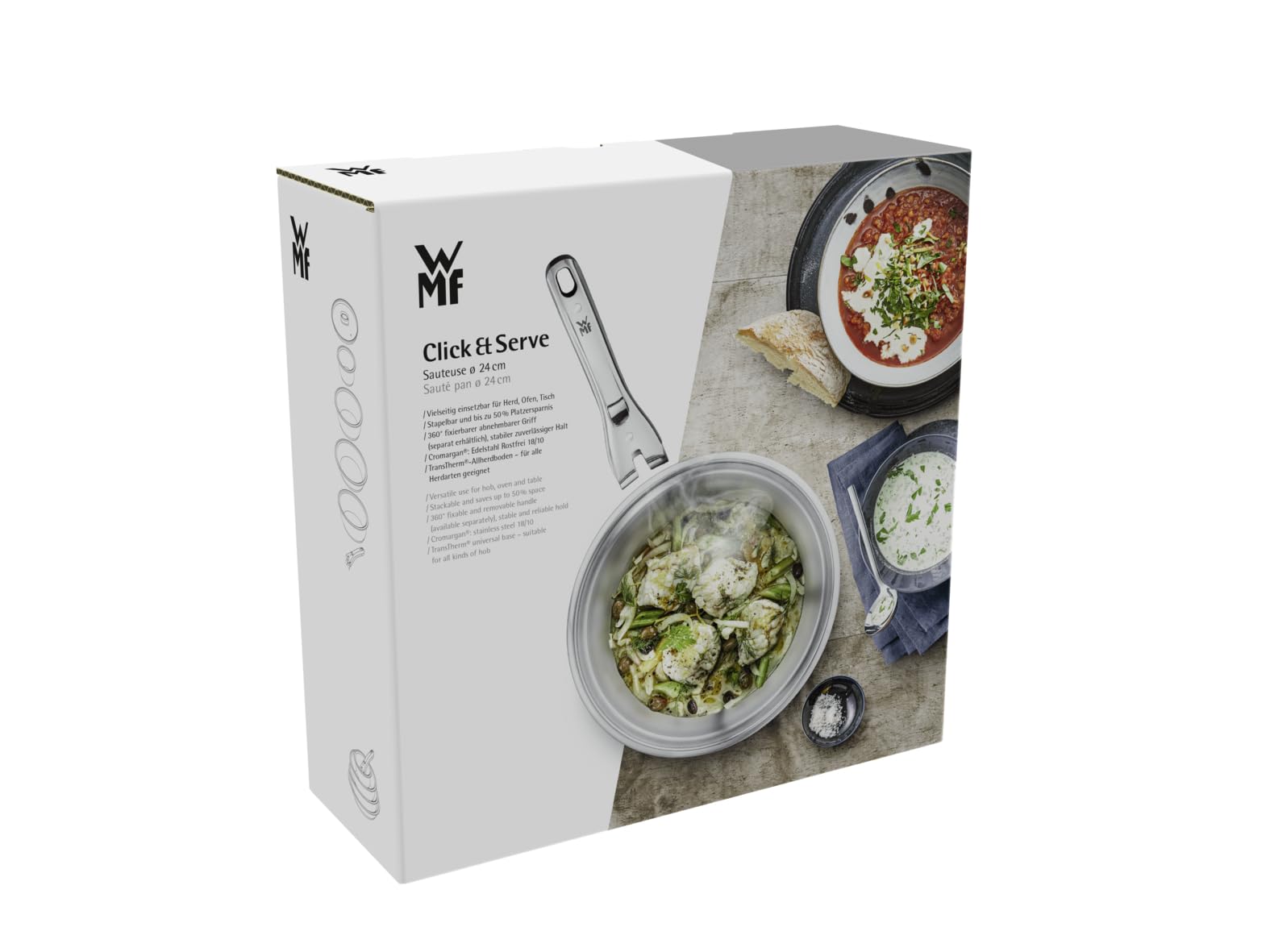wmf-click-serve-sauteuse-24-cm-ohne-griff-cromargan-bratpfanne-mit-transtherm-bo image 2