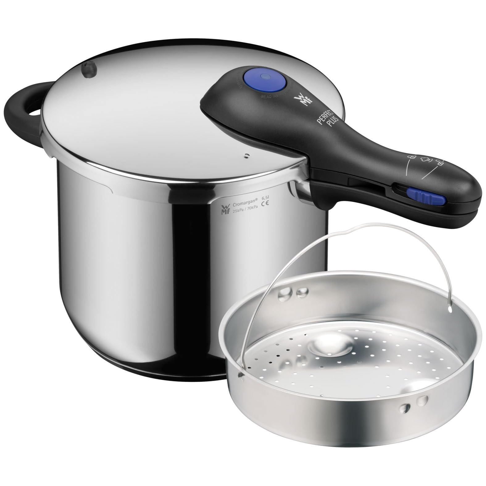 wmf-perfect-plus-one-pot-schnellkochtopf-induktion-6-5-l-mit-dampfgareinsatz-fla image 1