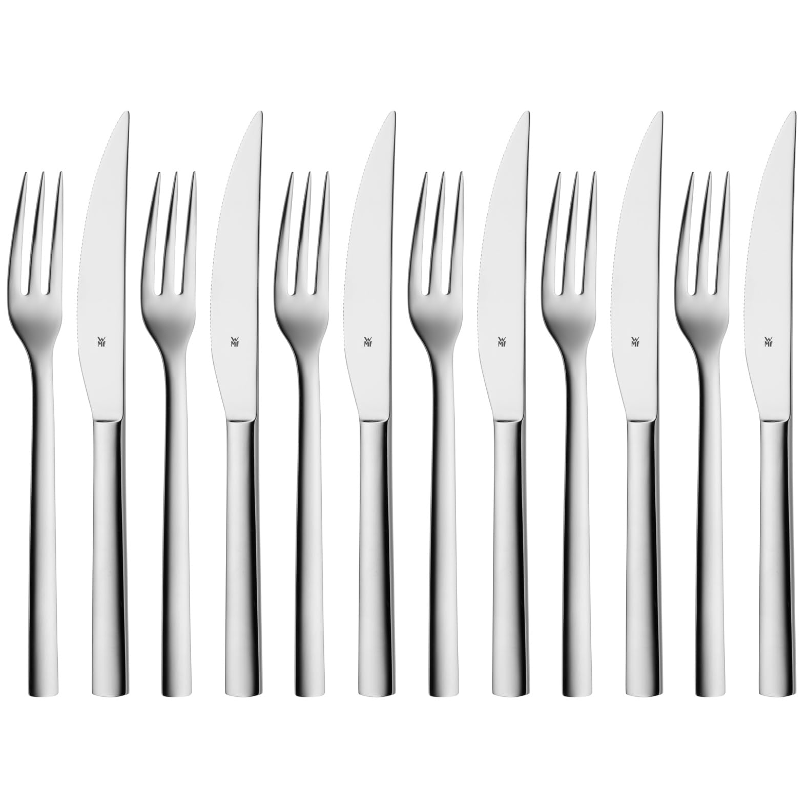 wmf-nuova-steakbesteck-12-teilig-f-r-6-personen-steakgabeln-und-steakmesser-mit- image 1