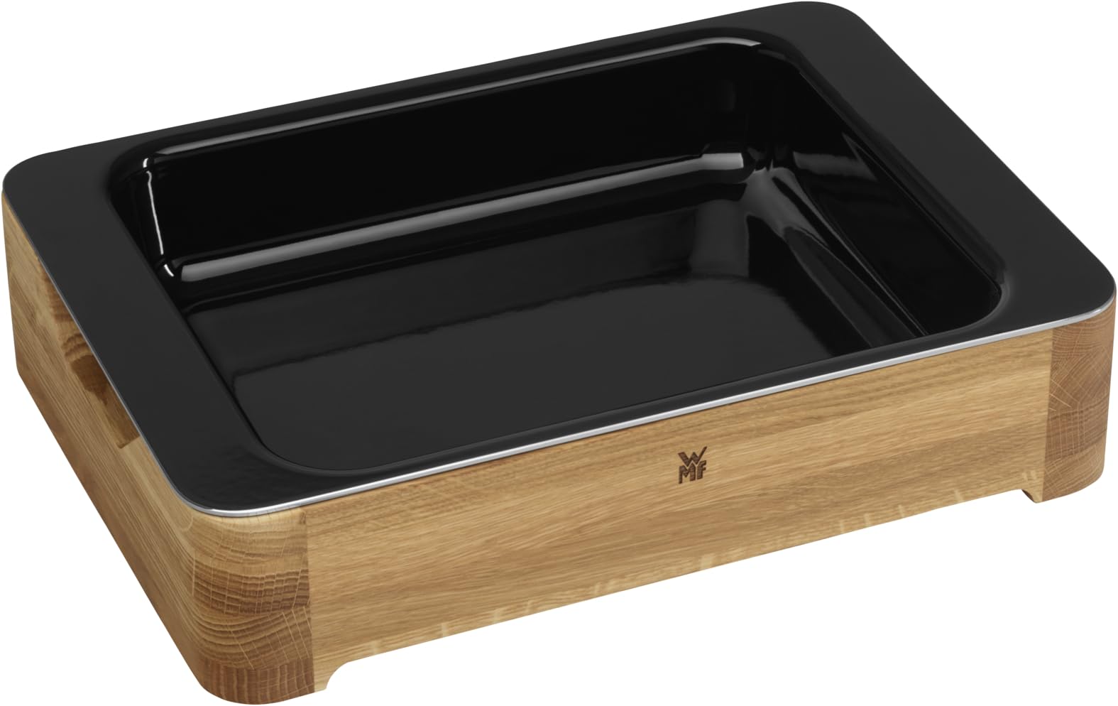 wmf-fusiontec-auflaufform-lasagneform-gro-39-x-30-x-9-cm-mit-holz-servierrahmen- image 1