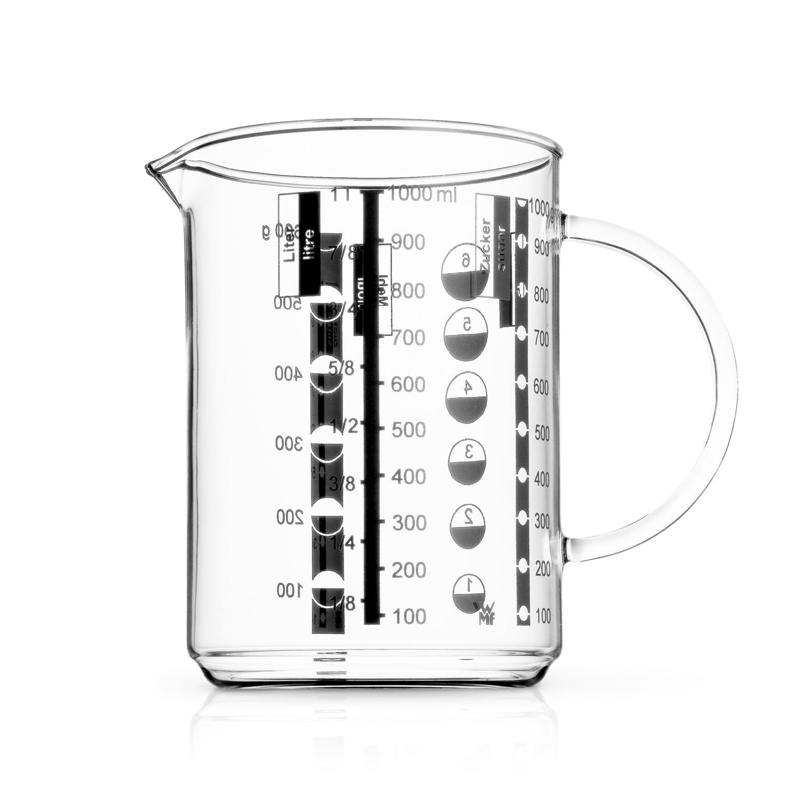 wmf-gourmet-messbecher-1-l-hitzebest-ndiger-glas-messbecher-mit-pr-ziser-4-fach- image 1