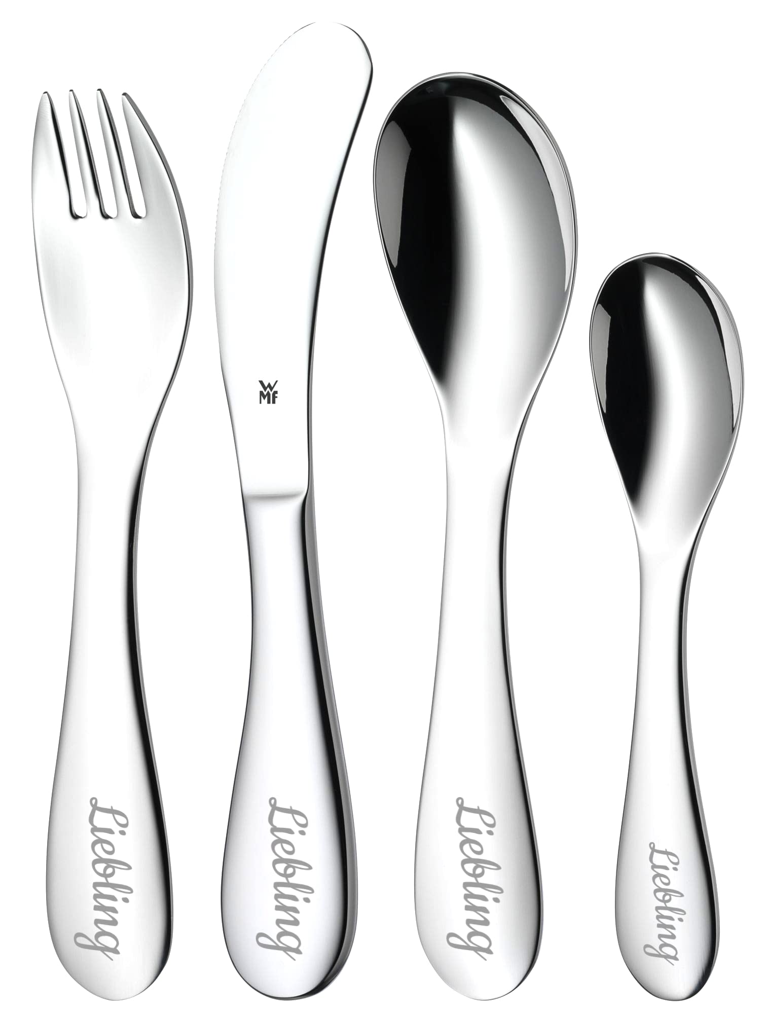 wmf-knuddel-kinderbesteck-4-teilig-mit-namensgravur-personalisiertes-cromargan-e image 1
