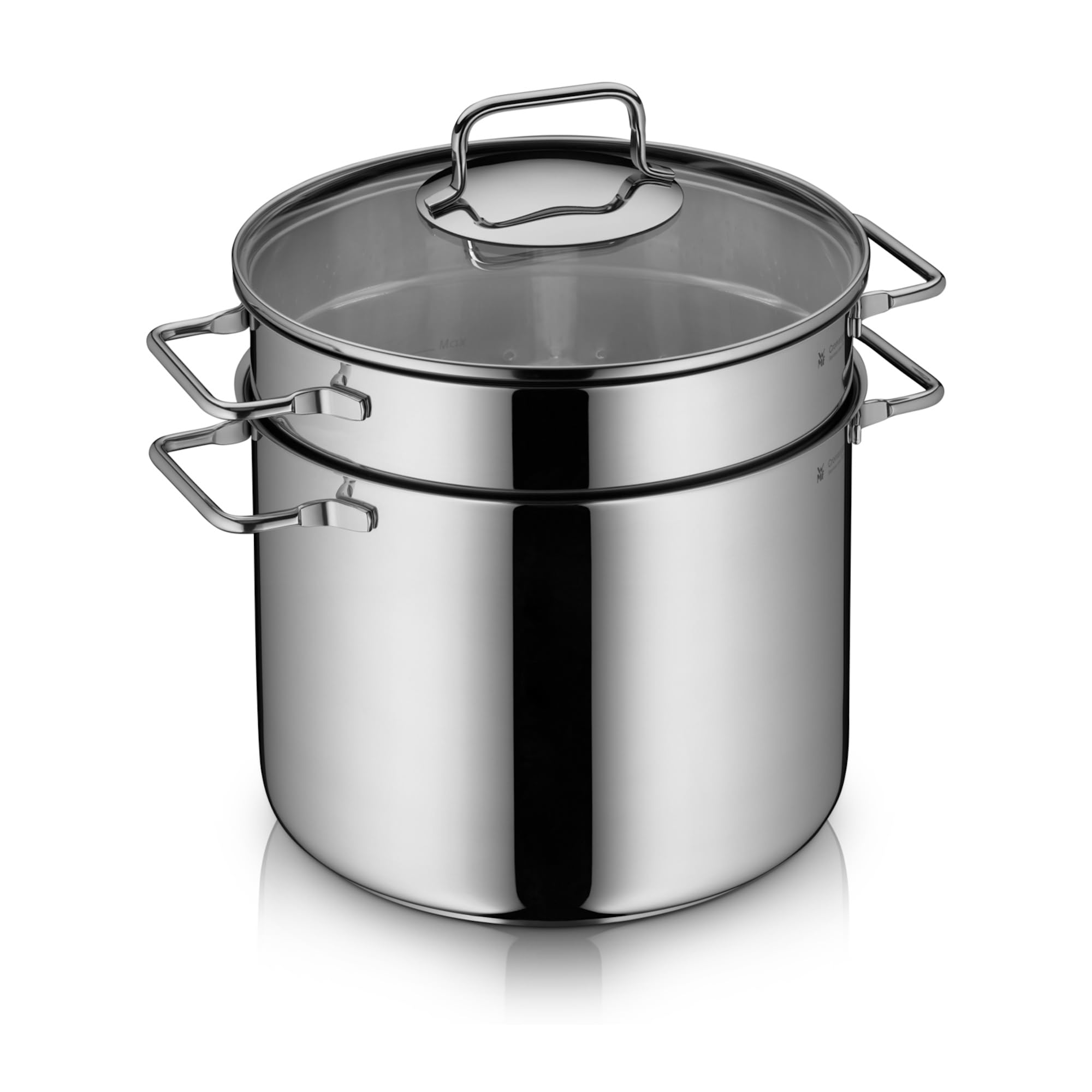 wmf-nudeltopf-mit-sieb-24-cm-induktion-7-l-spaghettitopf-mit-siebeinsatz-und-gla image 1