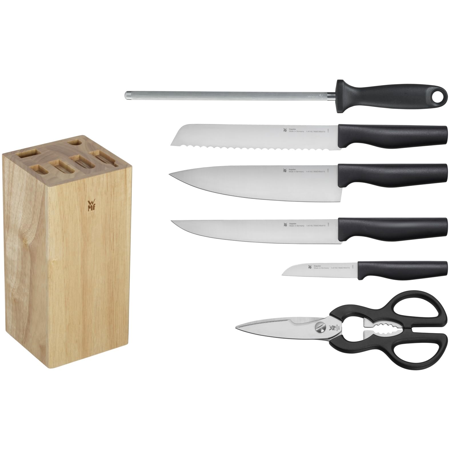 wmf-impulse-messerblock-set-7-teilig-mit-4-messern-k-chenschere-und-wetzstahl-ma image 2