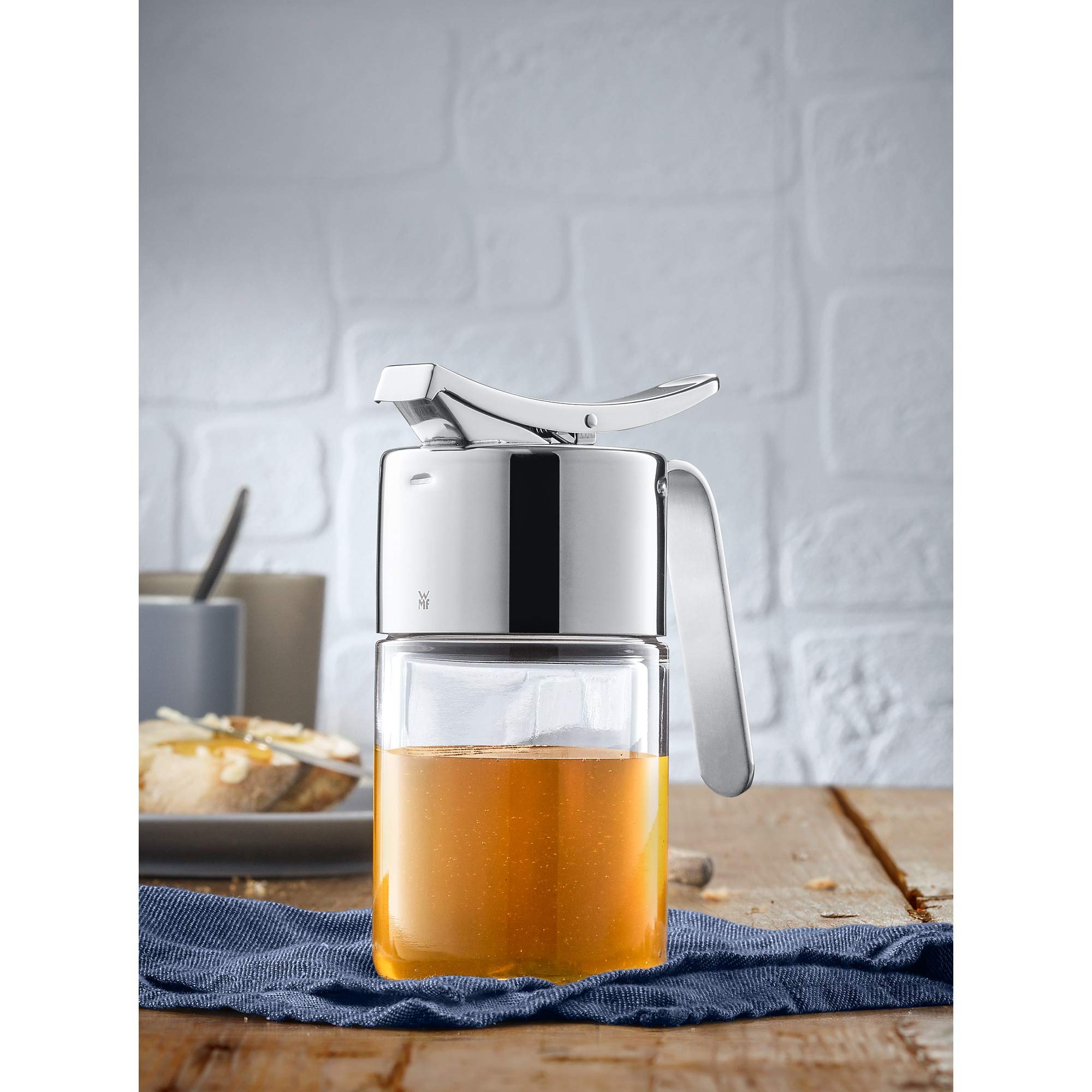 wmf-barista-sirup-honigspender-glas-240-ml-mit-dosierhebel-honigdosierer-cromarg image 2