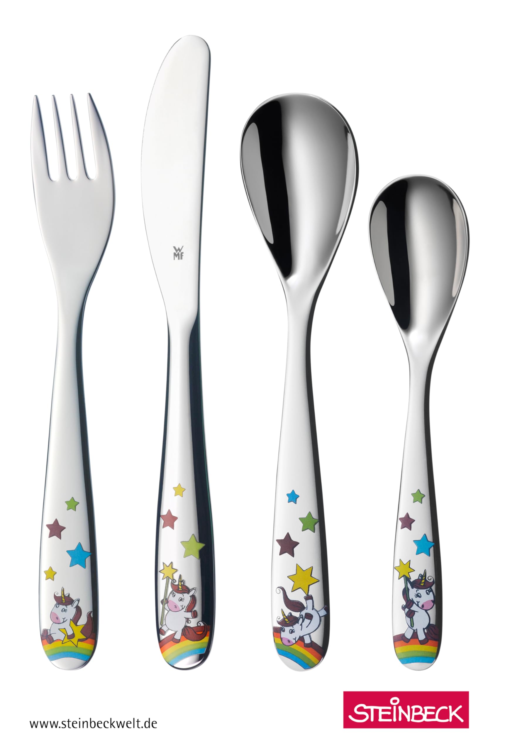 wmf-kinderbesteck-einhorn-4-teilig-mit-gravur-cromargan-edelstahl-kindermesser-g image 2
