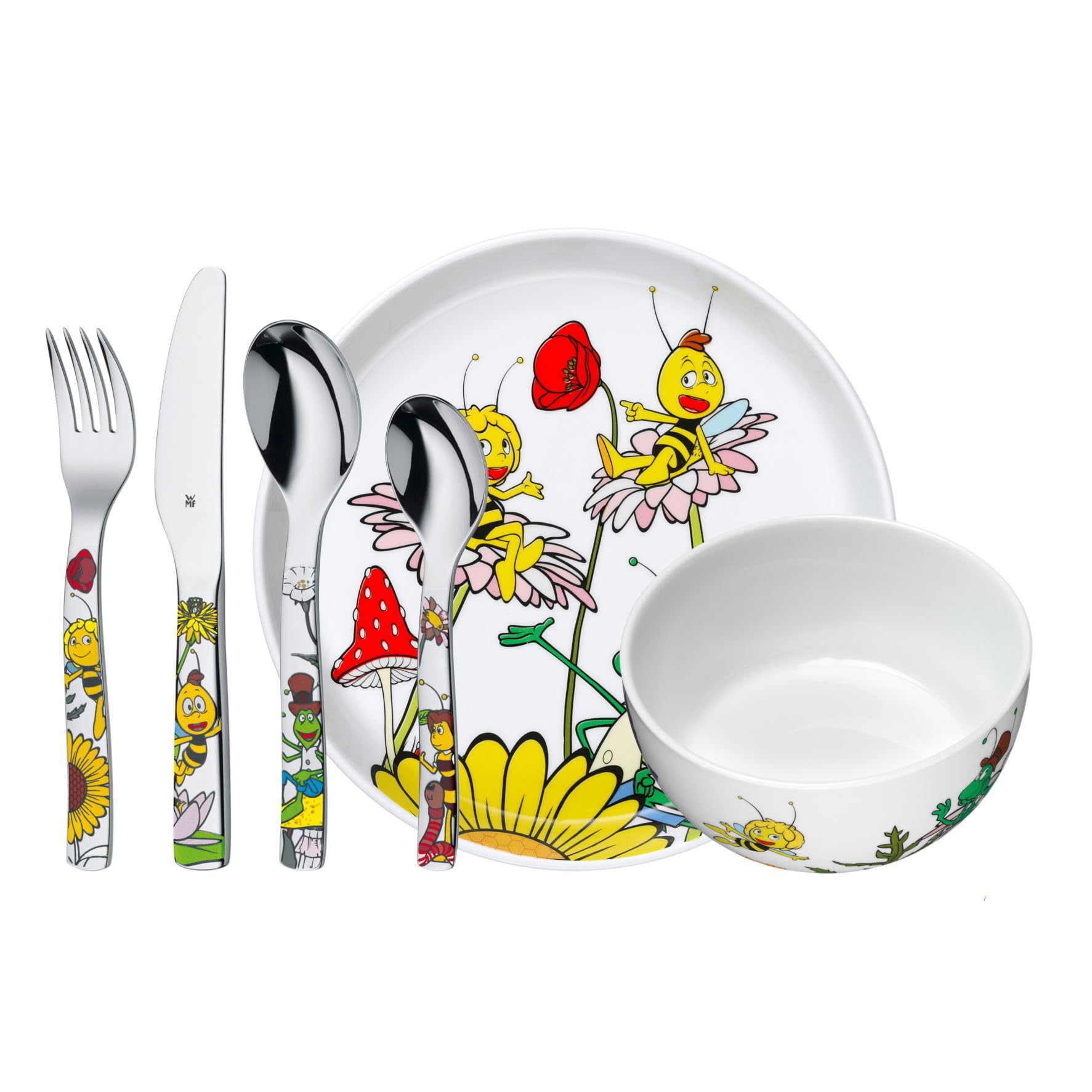 wmf-kindergeschirr-set-biene-maja-6-teilig-mit-gravur-personalisiert-mit-namen-p image 1