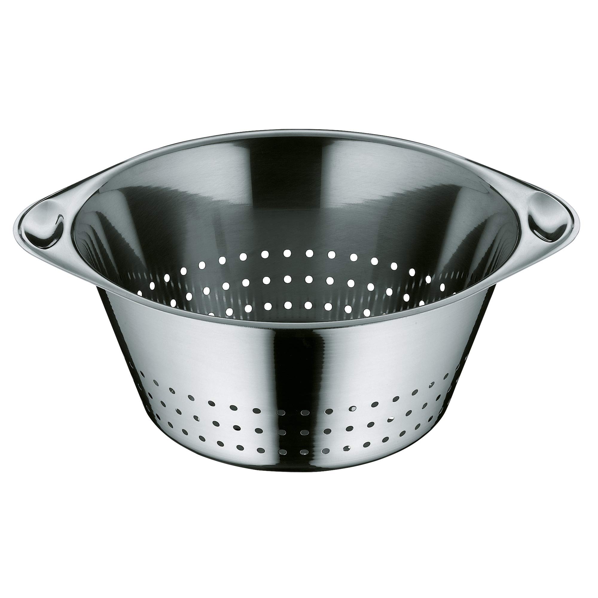 wmf-gourmet-sieb-edelstahl-24-cm-seiher-mit-gro-en-l-chern-aus-cromargan-edelsta image 1