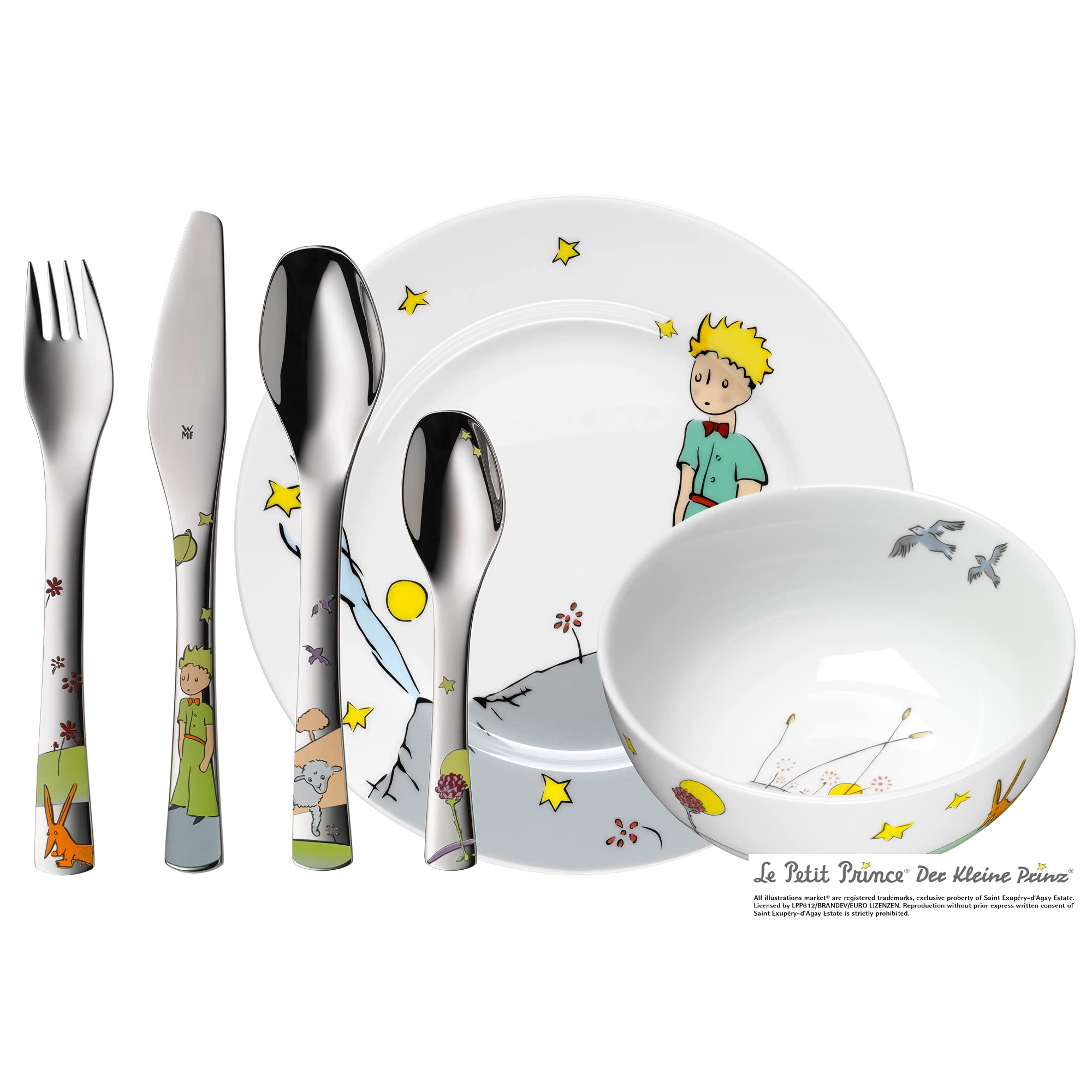 wmf-der-kleine-prinz-kinder-geschirrset-6-teilig-kinderbesteck-kindergeschirr-ab image 1