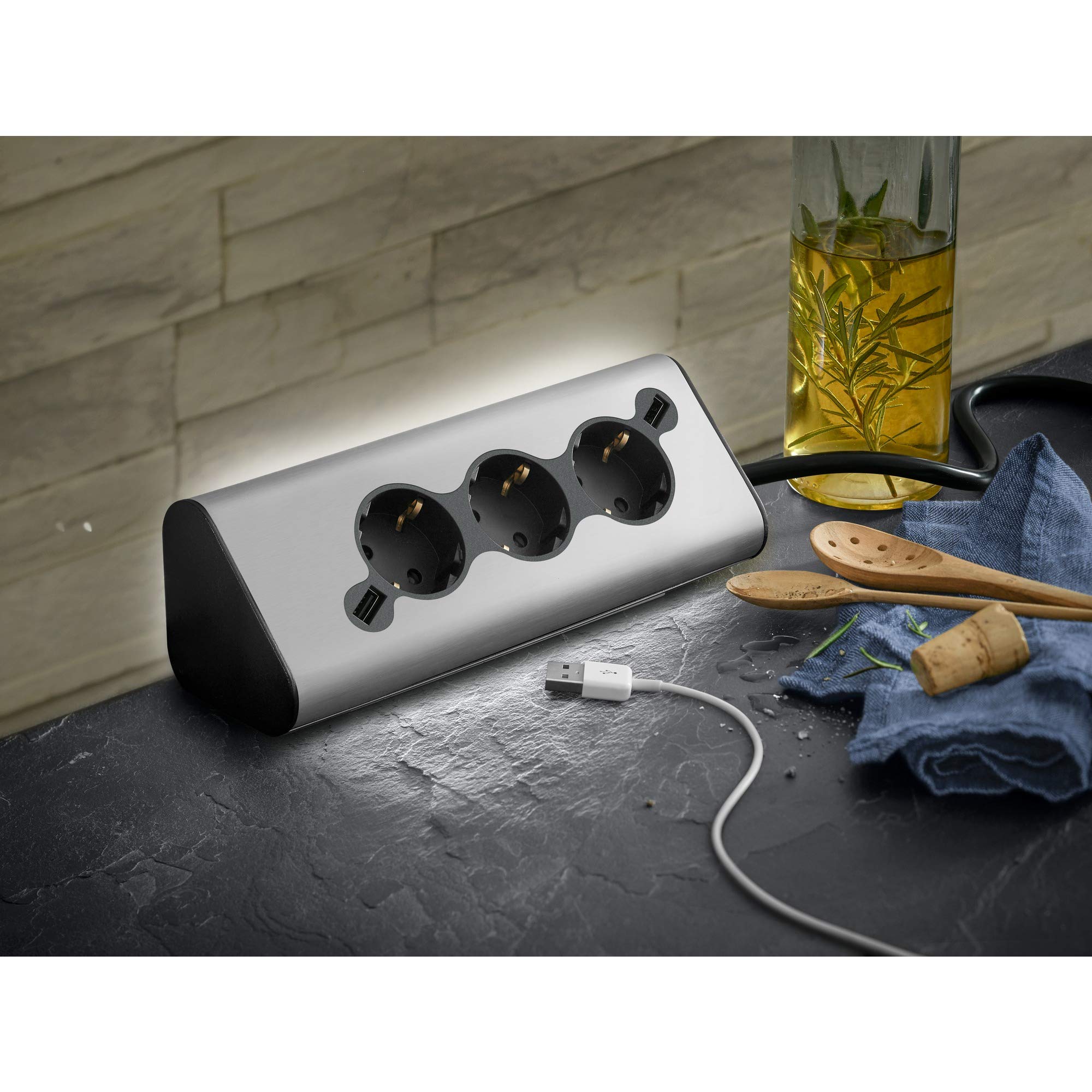 wmf-ambient-steckdosenleiste-k-che-multi-stecker-pro-mit-3-steckdosen-2-usb-ambi image 2
