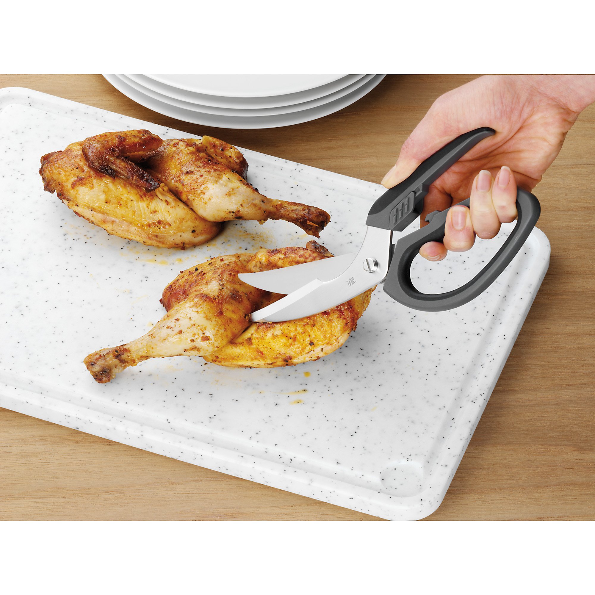 wmf-gefl-gelschere-23-cm-mit-integriertem-knochenbrecher-softtouch-griffe-cromar image 2