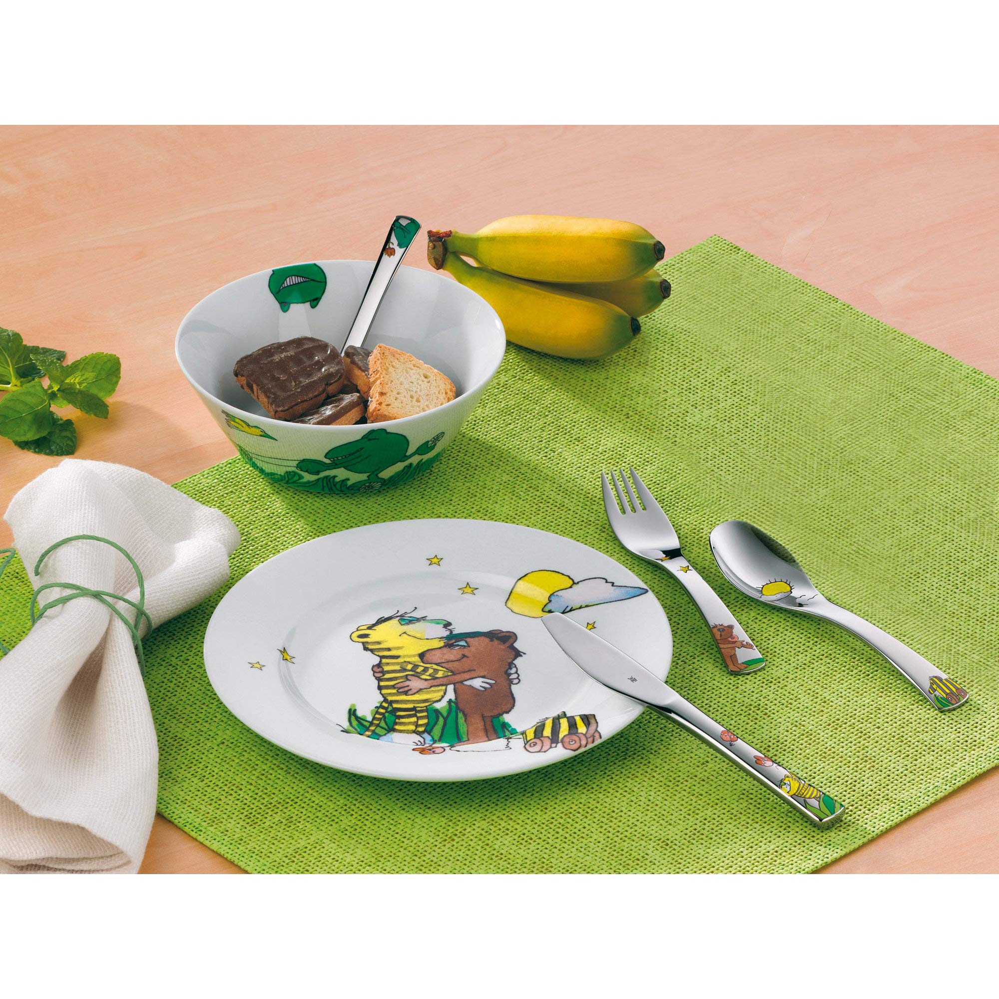wmf-janosch-kinder-geschirrset-6-teilig-kindergeschirr-mit-cromargan-kinderbeste image 3